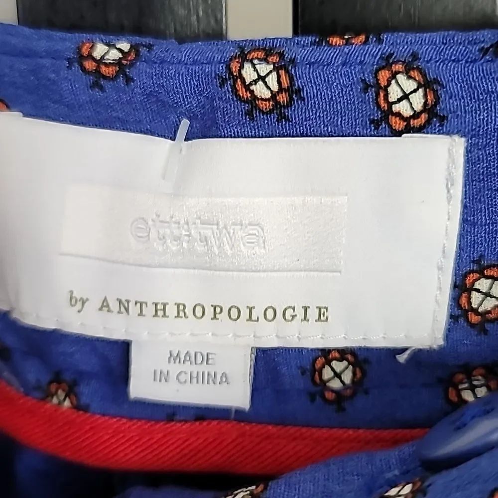 Anthropologie Wide Leg Palazzo Pants Size 6 Blue Print Resort Vaca - Picture 7 of 8